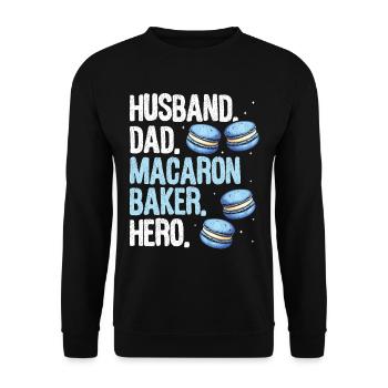 Macaron Bäcker Konditor Macaron-Liebhaber - Unisex Pullover - Schwarz - Vorne - Alina (178cm) & Michal (187cm)