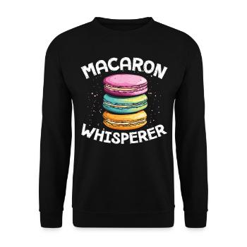Macaron Baker Chef pâtissier Amateur de macarons - Sweat-shirt Unisexe - noir - Devant - Alina (178cm) & Michal (187cm)