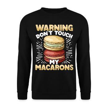 Macaron Baker Chef pâtissier Amateur de macarons - Sweat-shirt Unisexe - noir - Devant - Alina (178cm) & Michal (187cm)