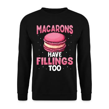 Macaron Baker Chef pâtissier Amateur de macarons - Sweat-shirt Unisexe - noir - Devant - Alina (178cm) & Michal (187cm)