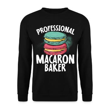 Macaron Baker Chef pâtissier Amateur de macarons - Sweat-shirt Unisexe - noir - Devant - Alina (178cm) & Michal (187cm)