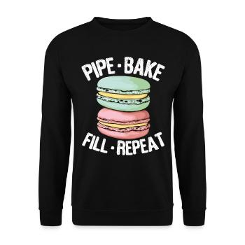 Macaron Baker Chef pâtissier Amateur de macarons - Sweat-shirt Unisexe - noir - Devant - Alina (178cm) & Michal (187cm)