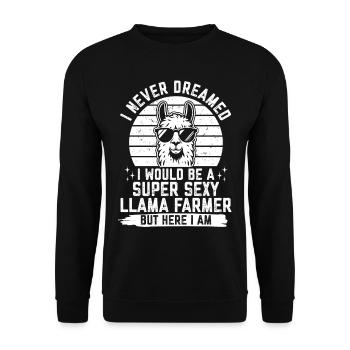 I never dreamed i would be a super sexy Llama - Unisex Pullover - Schwarz - Vorne - Alina (178cm) & Michal (187cm)