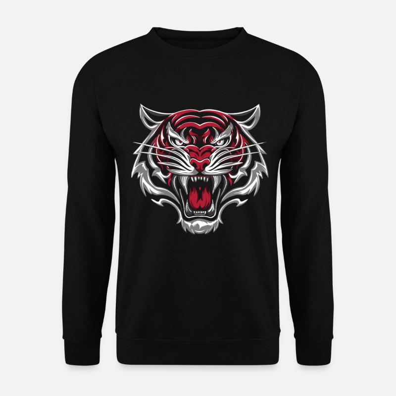 Wilder Tigerkopf - Unisex Pullover - Schwarz
