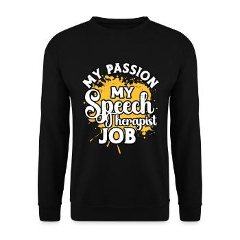 L’orthophonie Ma passion Mon orthophoniste - Sweat-shirt Unisexe - noir - Devant - Alina (178cm) & Michal (187cm)