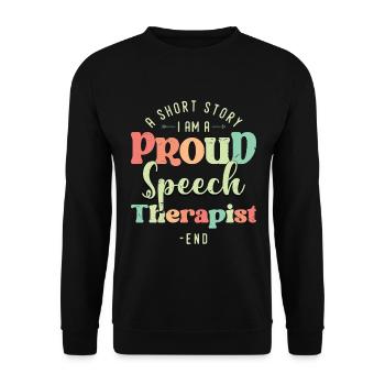 Orthophonie Une courte histoire Je suis physiothérapeute - Sweat-shirt Unisexe - noir - Devant - Alina (178cm) & Michal (187cm)