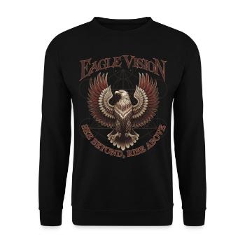 Eagle Vision | Metatron’s Cube & Higher Awareness - Unisex Sweatshirt - black - Front - Alina (178cm) & Michal (187cm)