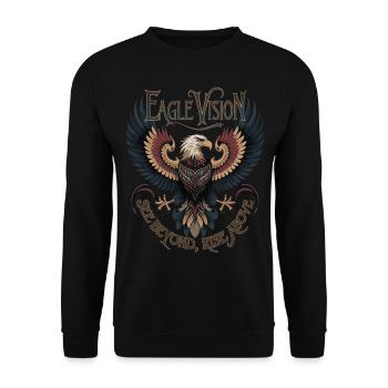 Eagle Vision | See Beyond, Rise Above - Unisex Sweatshirt - black - Front - Alina (178cm) & Michal (187cm)