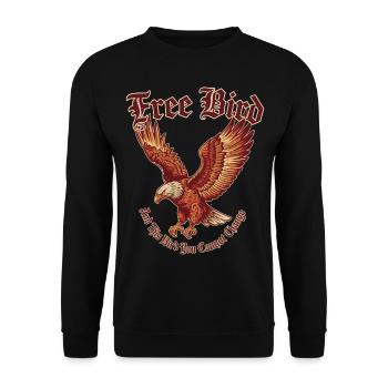 Kostenloser Vogel | Soaring Eagle & Rock Spirit - Unisex Pullover - Schwarz - Vorne - Alina (178cm) & Michal (187cm)