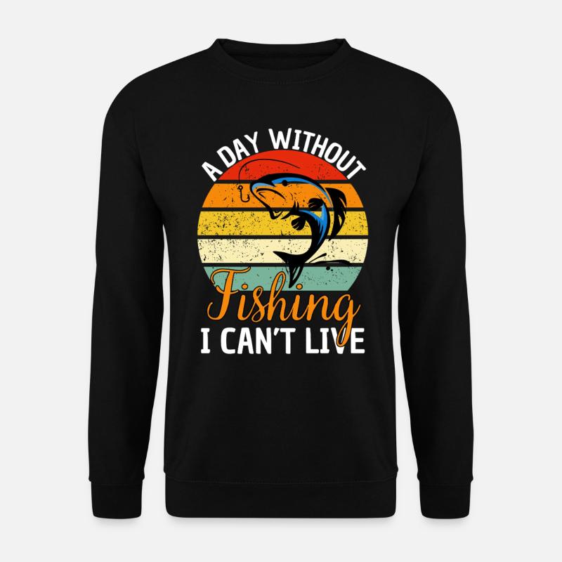 Angler Spruch Angeln Anglermotiv - Unisex Pullover - Schwarz