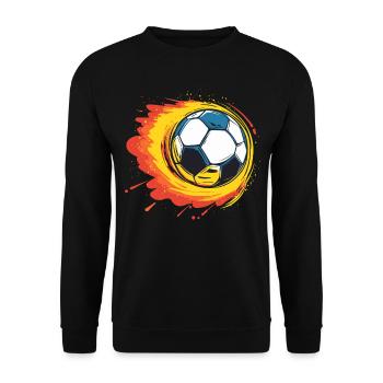 Burning Football - Flames for Athletes Pure - Unisex Sweatshirt - black - Front - Alina (178cm) & Michal (187cm)