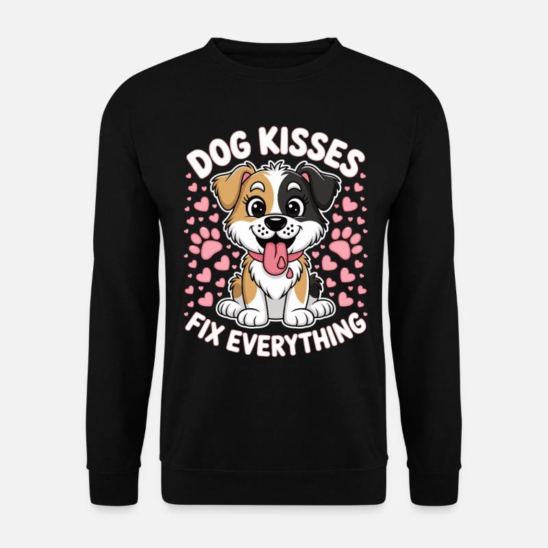 Dog kisses heal everything - Unisex Sweatshirt - black