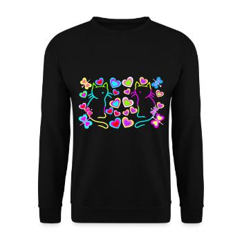 Cats Cat Retro 80s 90s Vintage Kids - Unisex Sweatshirt - black - Front - Alina (178cm) & Michal (187cm)