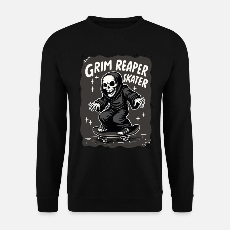 Skateboarding Sensenmann – Grim Reaper Style - Unisex Pullover - Schwarz