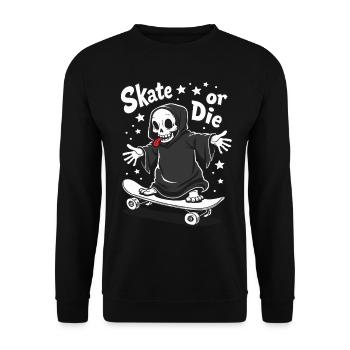Skateboard Grim Reaper – Skate or Die - Sweat-shirt Unisexe - noir - Devant - Alina (178cm) & Michal (187cm)