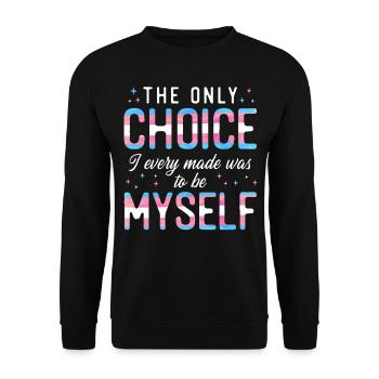 Transgender Trans LGBT Pride - Unisex Pullover - Schwarz - Vorne - Alina (178cm) & Michal (187cm)