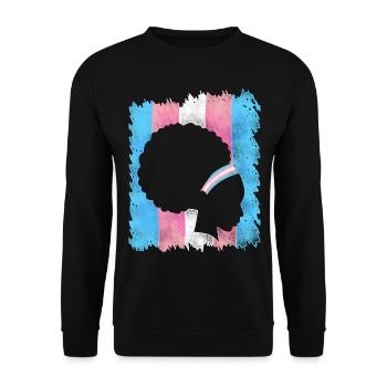 Transgender Trans LGBT Pride - Unisex Pullover - Schwarz - Vorne - Alina (178cm) & Michal (187cm)