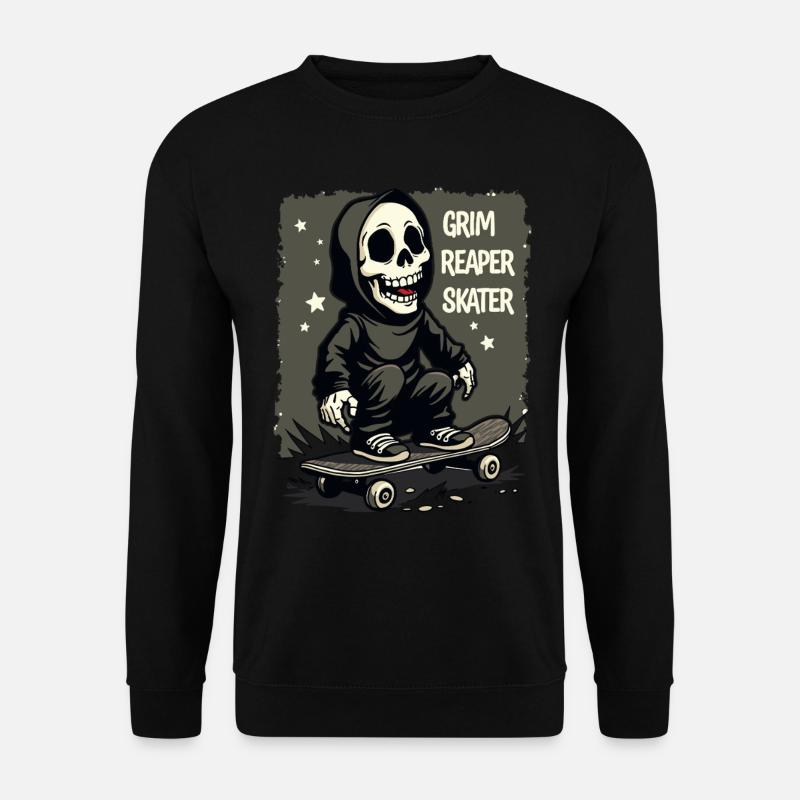 Skateboard Sensenmann – Style Grim Reaper - Sweat-shirt Unisexe - noir