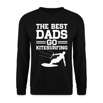 Kiteboarding - The best dads go Kitesurfing - Unisex Sweatshirt - black - Front - Alina (178cm) & Michal (187cm)