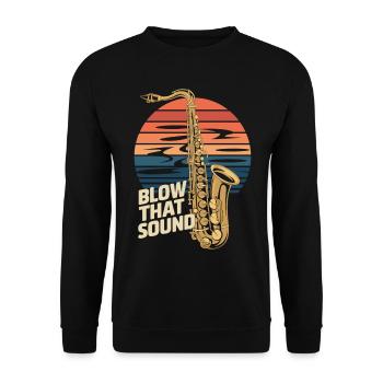 Blow That Sound – Saxophone Power - Unisex Sweatshirt - black - Front - Alina (178cm) & Michal (187cm)