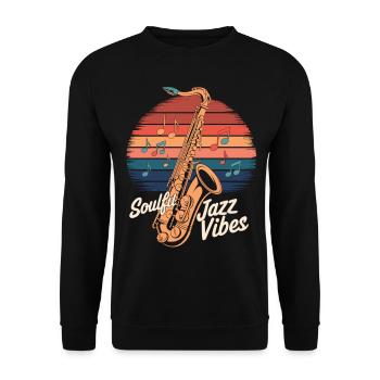 La musique du saxophone est dans l’air - Sweat-shirt Unisexe - noir - Devant - Alina (178cm) & Michal (187cm)