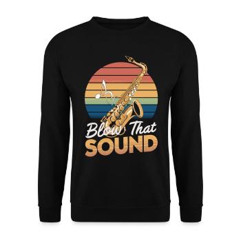 Saxofon Groove - Unisex Pullover - Schwarz - Vorne - Alina (178cm) & Michal (187cm)