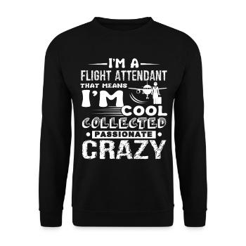 Flight Attendant Cool Flight Attendant - Unisex Sweatshirt - black - Front - Alina (178cm) & Michal (187cm)