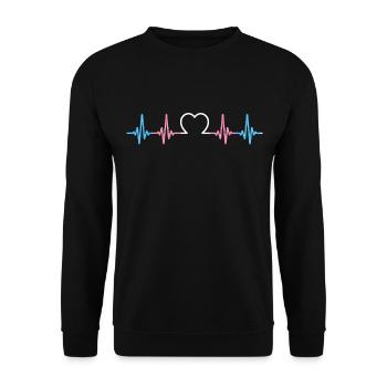 Transgender Trans LGBT Pride - Unisex Pullover - Schwarz - Vorne - Alina (178cm) & Michal (187cm)