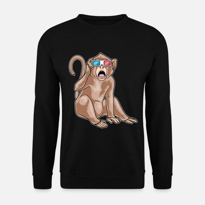 Monkey Glasses - Unisex Sweatshirt - black