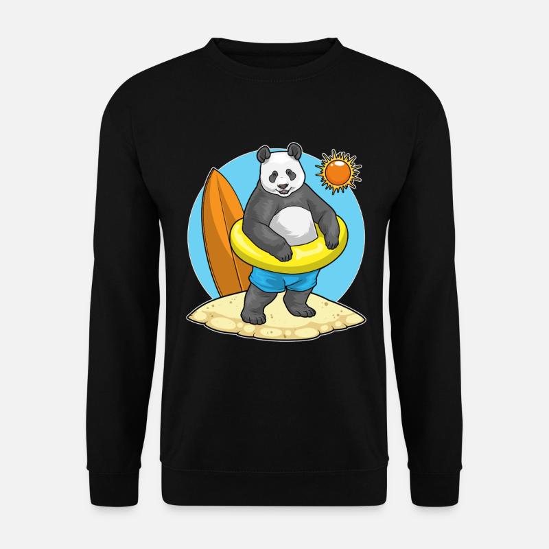 Plage d’été Panda - Sweat-shirt Unisexe - noir