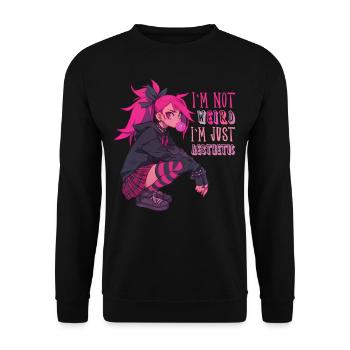 I'm Not Weird YamiKawaii Anime Girl Pastel Goth - Unisex Sweatshirt - black - Front - Alina (178cm) & Michal (187cm)