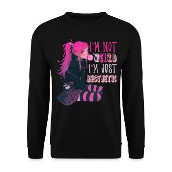I'm Not Weird Yami Kawaii Anime Girl Goth Gift - Unisex Sweatshirt - black - Front - Alina (178cm) & Michal (187cm)
