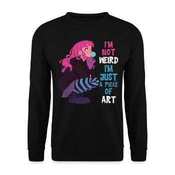 Juste Pièce D’art Anime Fille Goth Kawaii Cadeau - Sweat-shirt Unisexe - noir - Devant - Alina (178cm) & Michal (187cm)