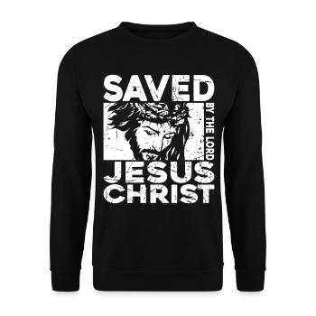 Sauvés par le Seigneur Jésus-Christ - Sweat-shirt Unisexe - noir - Devant - Alina (178cm) & Michal (187cm)