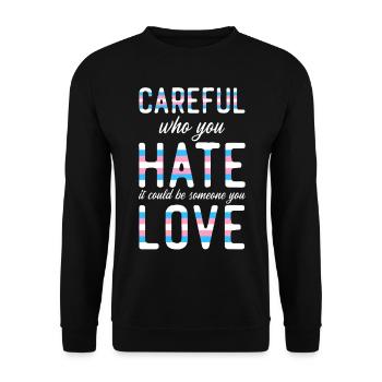 Transgender Trans LGBT Pride - Unisex Pullover - Schwarz - Vorne - Alina (178cm) & Michal (187cm)