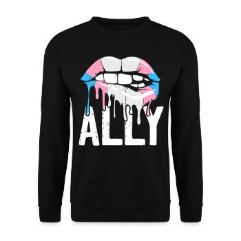 Transgender Trans LGBT Pride - Unisex Pullover - Schwarz - Vorne - Alina (178cm) & Michal (187cm)