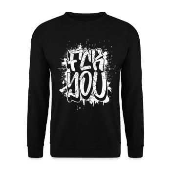 F*ck You Graffiti – Für alle ohne Filter - Unisex Pullover - Schwarz - Vorne - Alina (178cm) & Michal (187cm)