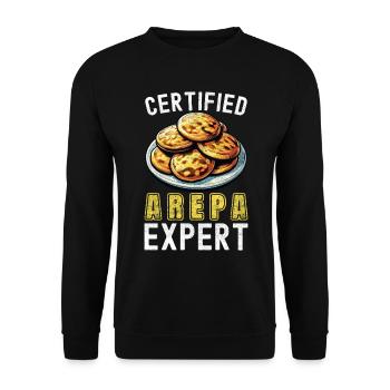 Venezuelan Arepas - Unisex Sweatshirt - black - Front - Alina (178cm) & Michal (187cm)
