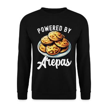 Venezuelan Arepas - Unisex Sweatshirt - black - Front - Alina (178cm) & Michal (187cm)
