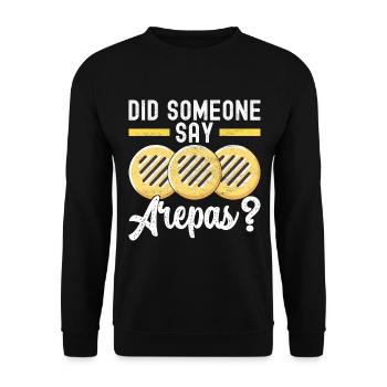 Venezolanische Arepas - Unisex Pullover - Schwarz - Vorne - Alina (178cm) & Michal (187cm)