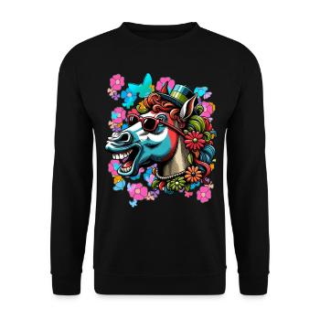 Horse Horses Pony Rider Rider Children - Unisex Sweatshirt - black - Front - Alina (178cm) & Michal (187cm)