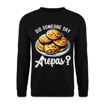 Venezolanische Arepas - Unisex Pullover - Schwarz - Vorne - Alina (178cm) & Michal (187cm)