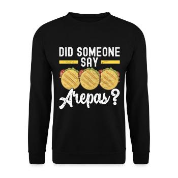 Venezuelan Arepas - Unisex Sweatshirt - black - Front - Alina (178cm) & Michal (187cm)