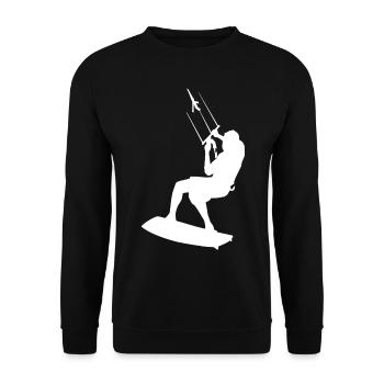 Kitesurfing Silhouette Kiteboarding Kitesurfer - Unisex Pullover - Schwarz - Vorne - Alina (178cm) & Michal (187cm)