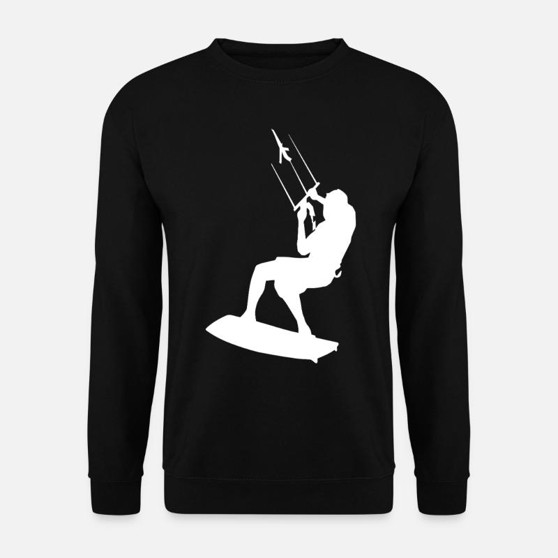 Kitesurfing Silhouette Kiteboarding Kitesurfer - Unisex Sweatshirt - black