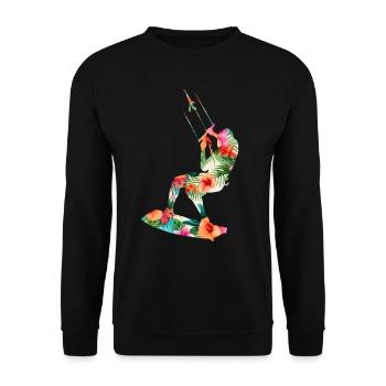 Kitesurfing Silhouette Kitesurfer Kiteboarding - Unisex Sweatshirt - black - Front - Alina (178cm) & Michal (187cm)