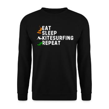 Eat Sleep Kitesurfing Repeat - Kitesurfer - Unisex Sweatshirt - black - Front - Alina (178cm) & Michal (187cm)
