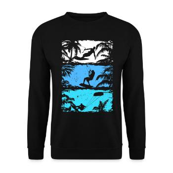 Kitesurfing Silhouette Kitesurfer Kiteboarding - Unisex Pullover - Schwarz - Vorne - Alina (178cm) & Michal (187cm)