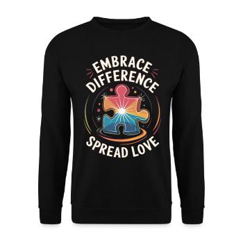 Embrace Difference Shirt - Unisex Pullover - Schwarz - Vorne - Alina (178cm) & Michal (187cm)