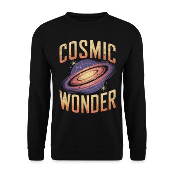 Cosmic Wonder Galaxie - Unisex Pullover - Schwarz - Vorne - Alina (178cm) & Michal (187cm)